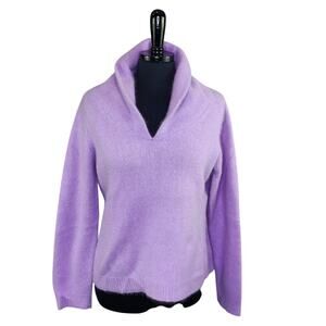 Rafaella Pastel Purple Fuzzy Sweater Angora Rabbit Hair Lambswool XL